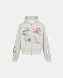 Boxy Graffiti Zip Up Hoodie | Inflation Streetwear INFLATION