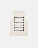 contrast embroidery detail on sleeveless knit top