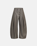 Asymmetric Pleated Barrel-Leg Suit Pants | Inflation Streetwear INFLATION