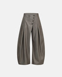 Asymmetric Pleated Barrel-Leg Suit Pants | Inflation Streetwear INFLATION