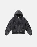 Acid Washed Embroidery Zip Up Hoodies | Inflation Streetwear INFLATION
