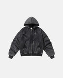 Acid Washed Embroidery Zip Up Hoodies | Inflation Streetwear INFLATION
