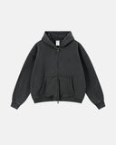Vintage Washed Fleece Boxy Zip Hoodie | Inflation Streetwear INFLATION