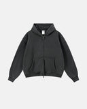 Vintage Washed Fleece Boxy Zip Hoodie | Inflation Streetwear INFLATION