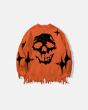 Distressed Skull Knit Sweater | Inflation Streetwear