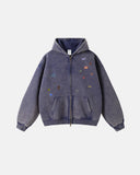 Funny Stickers Distressed Zip Up Hoodies | Inflation Streetwear INFLATION