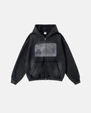 Graphic Ripped Washed Zip Up Hoodies | Inflation Streetwear INFLATION