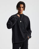 Distressed Aicd Wash Oversized Long Sleeve Tees | Inflation Streetwear INFLATION