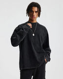 Distressed Aicd Wash Oversized Long Sleeve Tees | Inflation Streetwear INFLATION