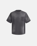 faux pocket raw edge oversized tee