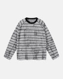 Front view vintage striped raglan long sleeve tee