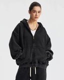 Boxy Fit Acid Washed Fleece Zip Up Hoodies | Inflation Streetwear INFLATION