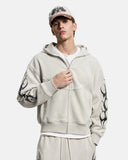 Graphic Boxy Zip Up Hoodies | Inflation Streetwear
