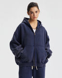Boxy Fit Acid Washed Fleece Zip Up Hoodies | Inflation Streetwear INFLATION