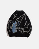 Dinosaur Graphic Crew Neck Knit Sweater | Inflation Streetwear