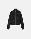 Silver Button Stand Collar Zip Jacket | Inflation Streetwear
