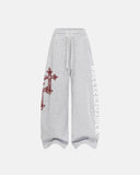 Cross Print Baggy Sweatpants | Inflation Streetwear INFLATION