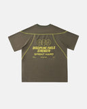 Reflective rear branding detail on AirFlow urban streetwear tee