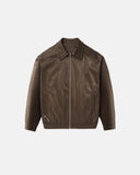 Minimalist PU Leather Zip Up Jacket | Inflation Streetwear