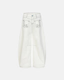 Graphic Embroidered Washed Barrel Jeans | Inflation Streetwear INFLATION