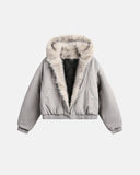 Faux Fur Lined Bomber Hooded Jacket | Inflation Streetwear INFLATION