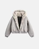 Faux Fur Lined Bomber Hooded Jacket | Inflation Streetwear INFLATION