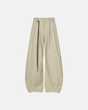 wide leg tailored pants detachable rope belt detail