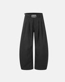 Eyelet Waistband Pleated Barrel Tailored Pants | Inflation Streetwear