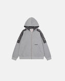 Plaid Panel Zip-Up Hoodie | Inflation Streetwear