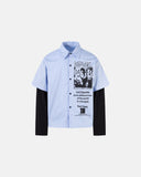 mens striped graphic layered long sleeve shirt