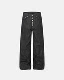 button detail raw straight-leg jeans front view