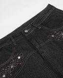 relaxed fit bootcut jeans in dark denim
