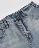 relaxed loose straight-leg jeans in faded blue wash