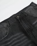 wide-leg denim jeans with vintage whiskering
