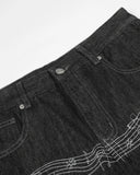 Embroidered Cinch Back Bootcut Jeans | Inflation Streetwear INFLATION