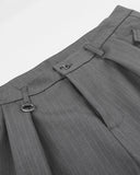 Pinstripe Pleated Ring Detail Tailored Shorts | Inflation Streetwear INFLATION
