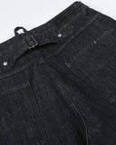 relaxed fit raw baggy jeans with cinch back detail