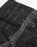 Embroidered Cinch Back Bootcut Jeans | Inflation Streetwear INFLATION