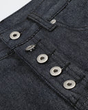 Button Detail Baggy Denim Jorts | Inflation Streetwear INFLATION