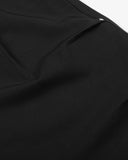 black tailored shorts wide leg structured silhouette