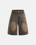 Colorful Rhinestone Washed Jeans Shorts | Inflation Streetwear INFLATION