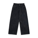 Embroidered Raw Baggy Jeans | Inflation Streetwear INFLATION