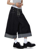 Buckle Detail Raw Denim Jorts | Inflation Streetwear INFLATION