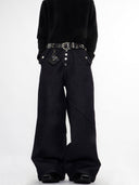 Buttons Up Raw Blue Baggy Jeans | Inflation Streetwear INFLATION