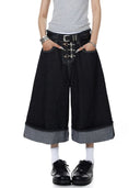 Buckle Detail Raw Denim Jorts | Inflation Streetwear INFLATION