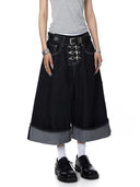 Buckle Detail Raw Denim Jorts | Inflation Streetwear INFLATION