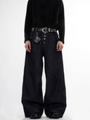 Buttons Up Raw Blue Baggy Jeans | Inflation Streetwear INFLATION