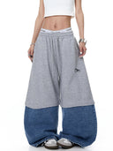 Denim Detachable Patchwork Barrel Joggers | Inflation Streetwear INFLATION