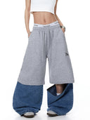 Denim Detachable Patchwork Barrel Joggers | Inflation Streetwear INFLATION