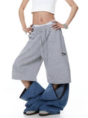 Denim Detachable Patchwork Barrel Joggers | Inflation Streetwear INFLATION